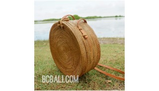 large size circle handbag ata grass rattan hand woven handmade bali
